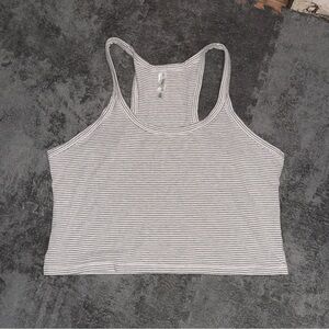 Wild Fable Black and White Striped Crop Top